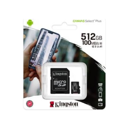 Kingston Technology Canvas Select Plus 512 GB SDXC UHS-I Kla Kingston Technology Canvas Select Plus 512 GB SDXC UHS-I Kla