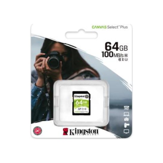 Kingston Technology Canvas Select Plus 64 GB SDXC UHS-I Klas Kingston Technology Canvas Select Plus 64 GB SDXC UHS-I Klas