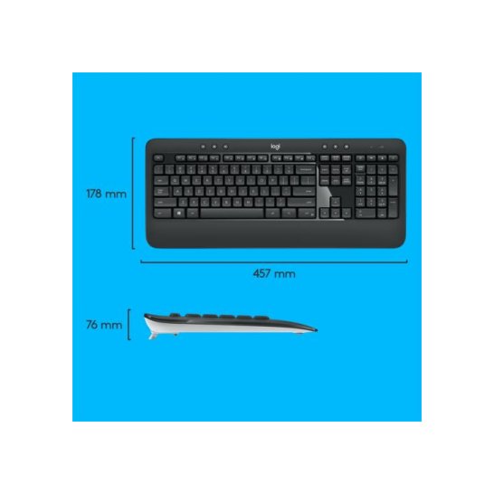 Logitech Advanced MK540 Desktopset USB QWERTZ Duits Logitech Advanced MK540 Desktopset USB QWERTZ Duits