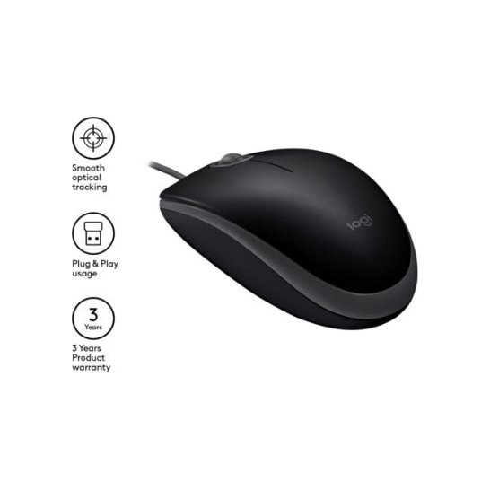 Logitech B110 Silent Mouse USB Type-A Optical 1000 DPI Logitech B110 Silent Mouse USB Type-A Optical 1000 DPI