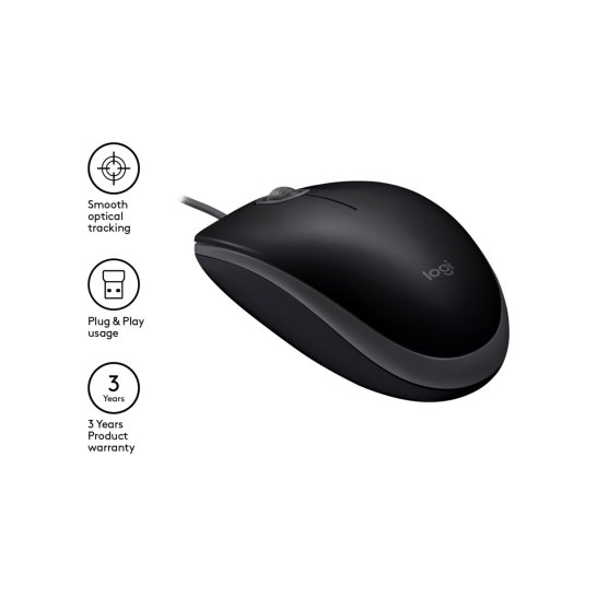 Logitech B110 Silent Mouse USB Type-A Optical 1000 DPI