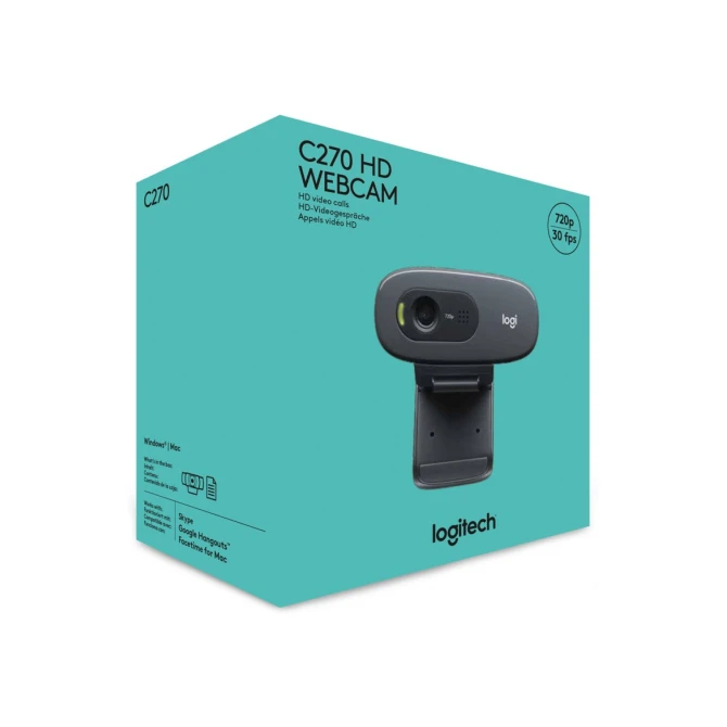 Logitech Webcam C270 3MP 1280 x 720Pixels USB 2.0 Zwart
