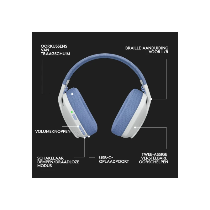Logitech G G435 Headset Draadloos Hoofdband Gamen Bluetooth