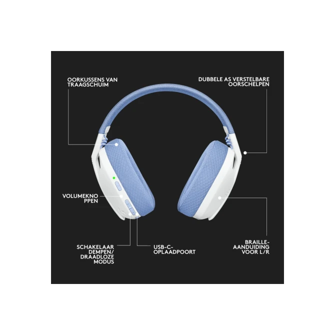Logitech G G435 Headset Draadloos Hoofdband Gamen Bluetooth