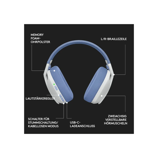 Logitech G G435 Headset Draadloos Hoofdband Gamen Bluetooth