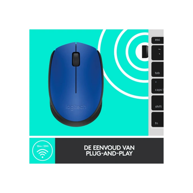 MS Logitech M171 Wireless Mouse Blue