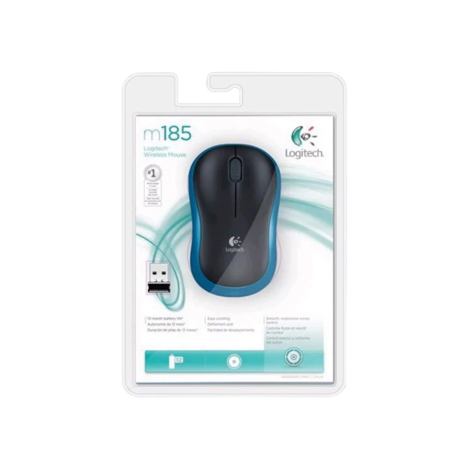 MS Logitech M185 Wireless Mouse Blue