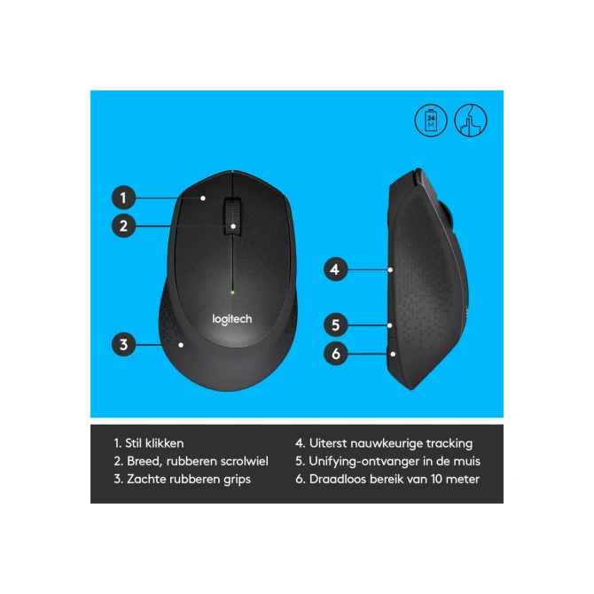 Logitech Ret. Wireless Mouse M330 Black Silent Plus