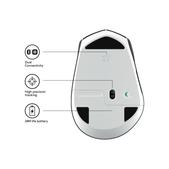 Logitech M720 muis RF draadloos + Bluetooth Optisch 1000 DPI