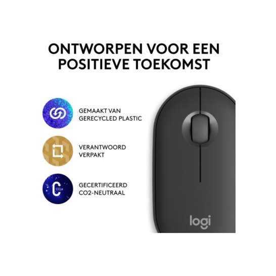 Logitech Pebble 2 M350s muis Ambidextrous RF-draadloos + Blu Logitech Pebble 2 M350s muis Ambidextrous RF-draadloos + Blu