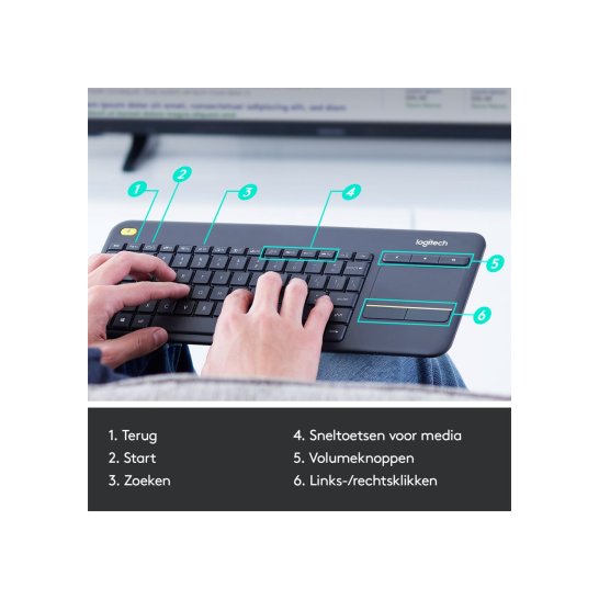 Logitech Ret. Wireless Touch Keyboard K400 Plus