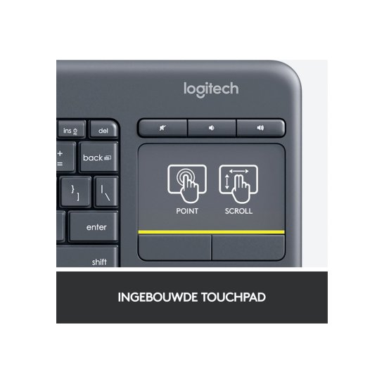 Logitech Ret. Wireless Touch Keyboard K400 Plus