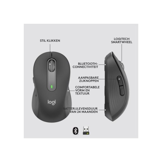 Logitech Signature M650 Draadloze Muis - Voor kleine tot mid Logitech Signature M650 Draadloze Muis - Voor kleine tot mid