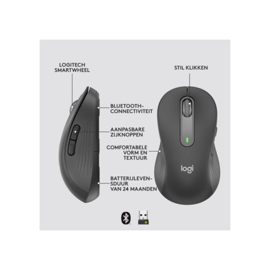 Logitech Signature M650 L Linkshandige Draadloze Muis - Voor Logitech Signature M650 L Linkshandige Draadloze Muis - Voor