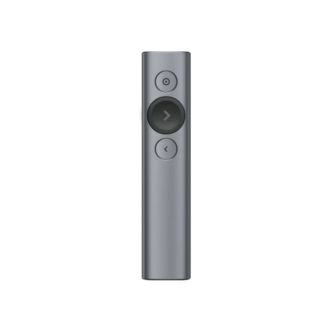 Logitech Spotlight Presenter | Draadloos | Bluetooth & USB 2.4 GHz | Bereik tot 30 meter | Grijs
