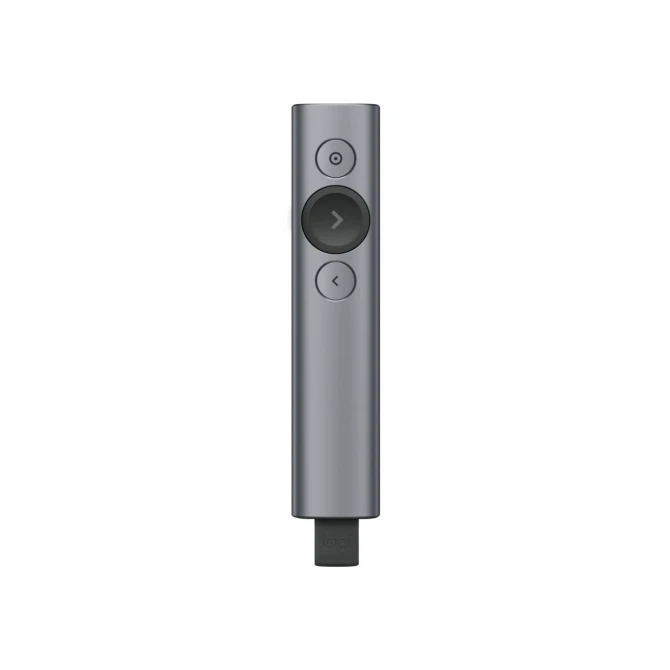 Logitech Spotlight Presenter | Draadloos | Bluetooth & USB 2.4 GHz | Bereik tot 30 meter | Grijs