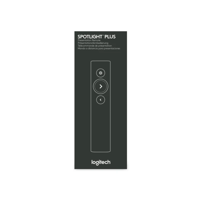Logitech Spotlight Presenter | Draadloos | Bluetooth & USB 2.4 GHz | Bereik tot 30 meter | Grijs