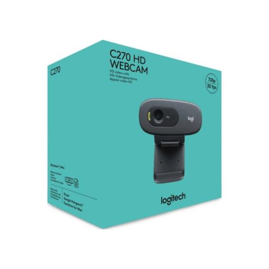 Logitech Webcam C270 3MP 1280 x 720Pixels USB 2.0 Zwart Logitech Webcam C270 3MP 1280 x 720Pixels USB 2.0 Zwart