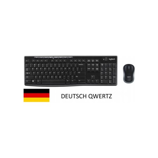 Logitech Wireless Combo MK270 USB Keyb+Mouse QWERTZ Zwart