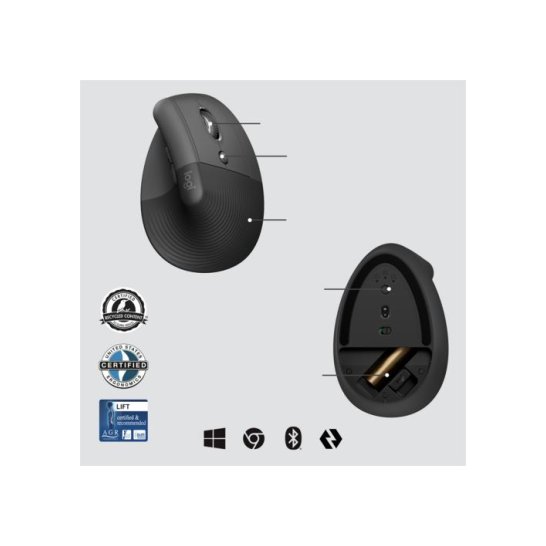 MS Logitech Lift for Business muis Rechtshandig RF- MS Logitech Lift for Business muis Rechtshandig RF-