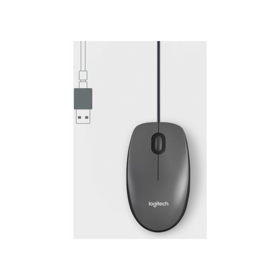 MS Logitech M100 Ambidextrous USB Type-A Optisch 1000DPI