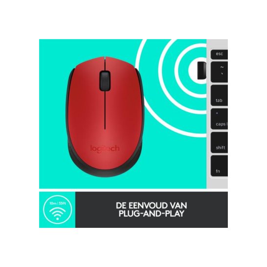 MS Logitech M171 Wireless Mouse Red MS Logitech M171 Wireless Mouse Red