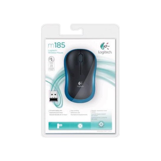 MS Logitech M185 Wireless Mouse Blue MS Logitech M185 Wireless Mouse Blue