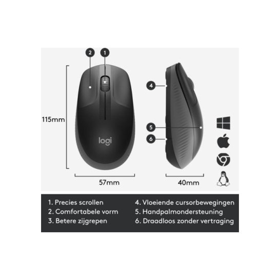 MS Logitech M190 wireless mouse Black MS Logitech M190 wireless mouse Black