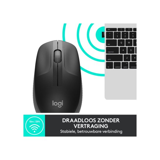 MS Logitech M190 wireless mouse Black