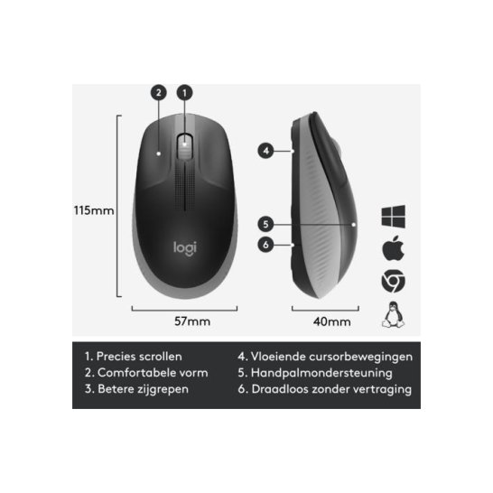 MS Logitech M190 wireless mouse Grey MS Logitech M190 wireless mouse Grey