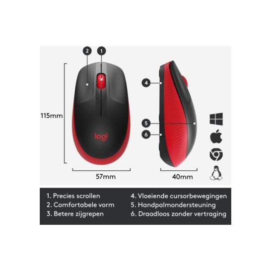 MS Logitech M190 wireless mouse Red MS Logitech M190 wireless mouse Red