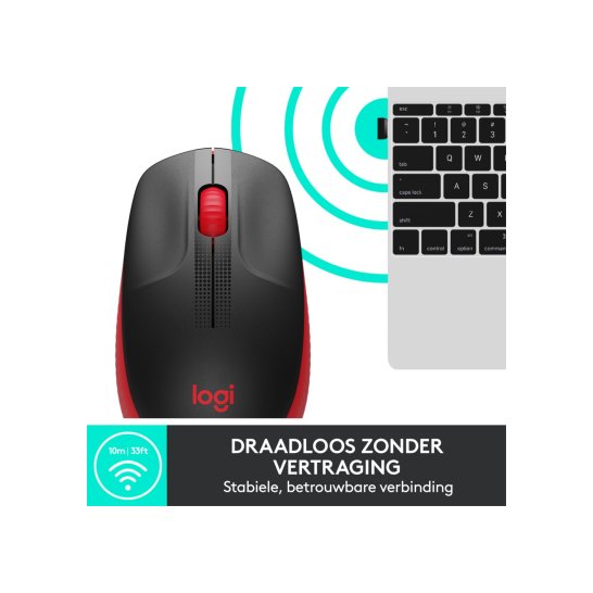 MS Logitech M190 wireless mouse Red