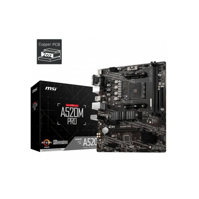 MB MSI A520M PRO AMD A520 Socket AM4 micro ATX