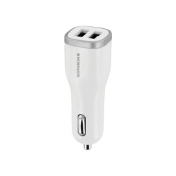 Mobiparts Car Charger Dual USB 2.4A White Mobiparts Car Charger Dual USB 2.4A White
