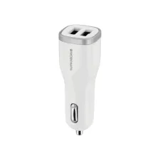 Mobiparts Car Charger Dual USB 2.4A White Mobiparts Car Charger Dual USB 2.4A White