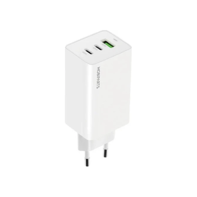 Mobiparts GaN Wall Charger | 2x USB-C & 3.0 USB-A QC 65W | Wit