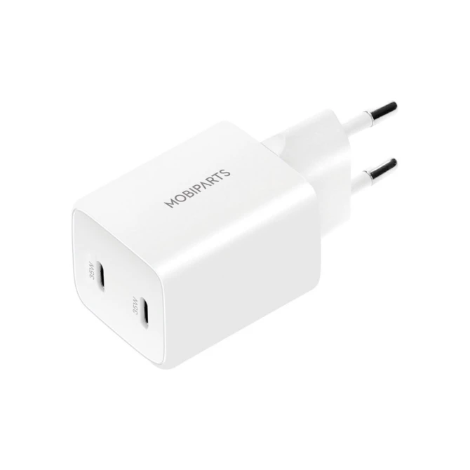 Mobiparts GaN Wall Charger Dual USB-C 35W White