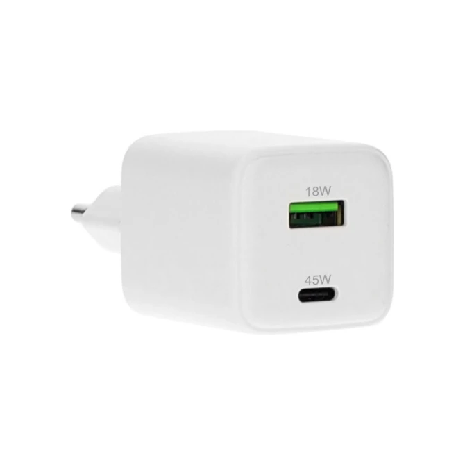 Mobiparts GaN Wall Charger USB-C/USB-A3.0/QC 45W White