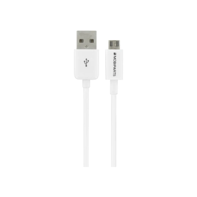 Mobiparts Micro USB naar USB | 2.4A | 3m | Wit (Bulk)