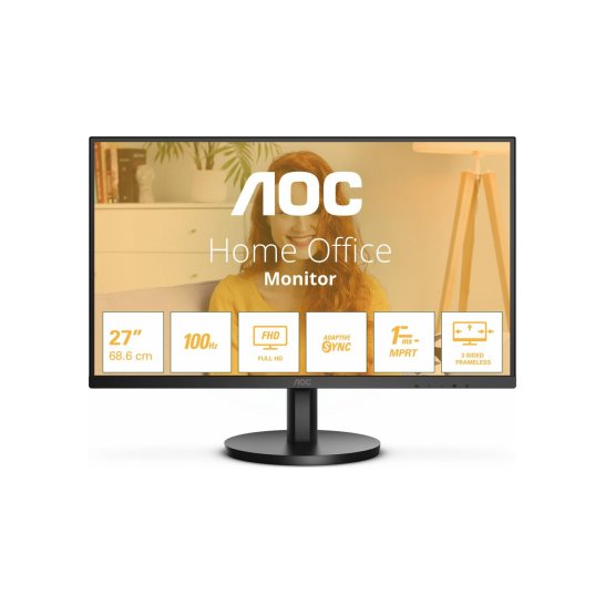 Monitor AOC LED 27inch Quad-HD Speakers Zwart Monitor AOC LED 27inch Quad-HD Speakers Zwart