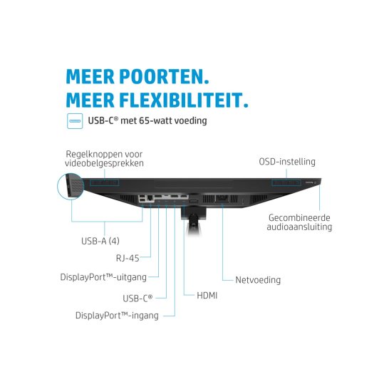 Monitor HP E24m G4 23.8inch Full-HD Zwart, Zilver