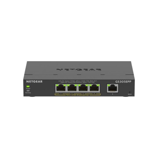 NETGEAR 5-Port Gigabit Ethernet High-Power PoE+ Plus Switch