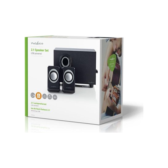 Nedis CSPR10021BK Speakerset 16W Zwart 2.1 kanalen