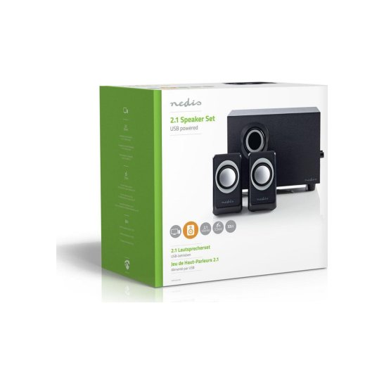 Nedis CSPR10021BK Speakerset 16W Zwart 2.1 kanalen