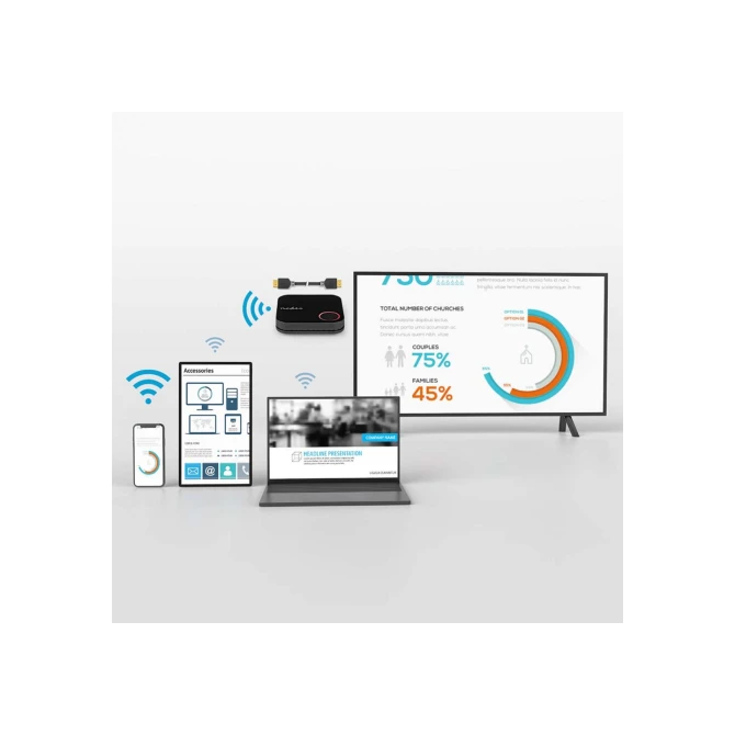 Nedis VWFI3450BK | Draadloze HDMI-ontvanger | 4K Ondersteuning | Wi-Fi | Zwart