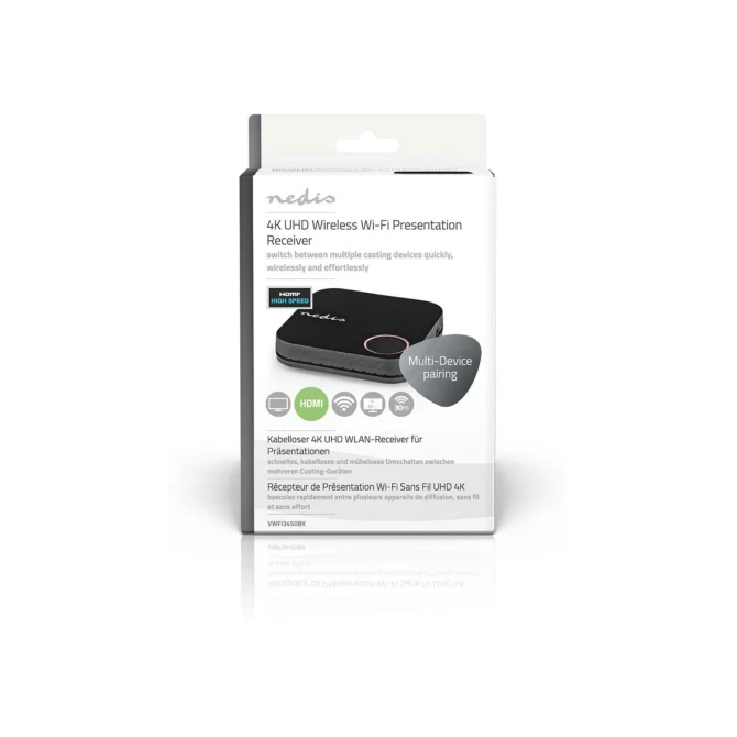 Nedis VWFI3450BK | Draadloze HDMI-ontvanger | 4K Ondersteuning | Wi-Fi | Zwart