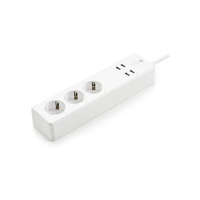 Nedis | Wi-Fi Slimme Stekkerdoos | 4 Stopcontacten | 2 USB-poorten | Wit
