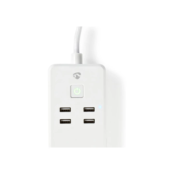 Nedis | Wi-Fi Slimme Stekkerdoos | 4 Stopcontacten | 2 USB-poorten | Wit