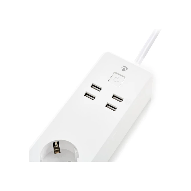 Nedis | Wi-Fi Slimme Stekkerdoos | 4 Stopcontacten | 2 USB-poorten | Wit