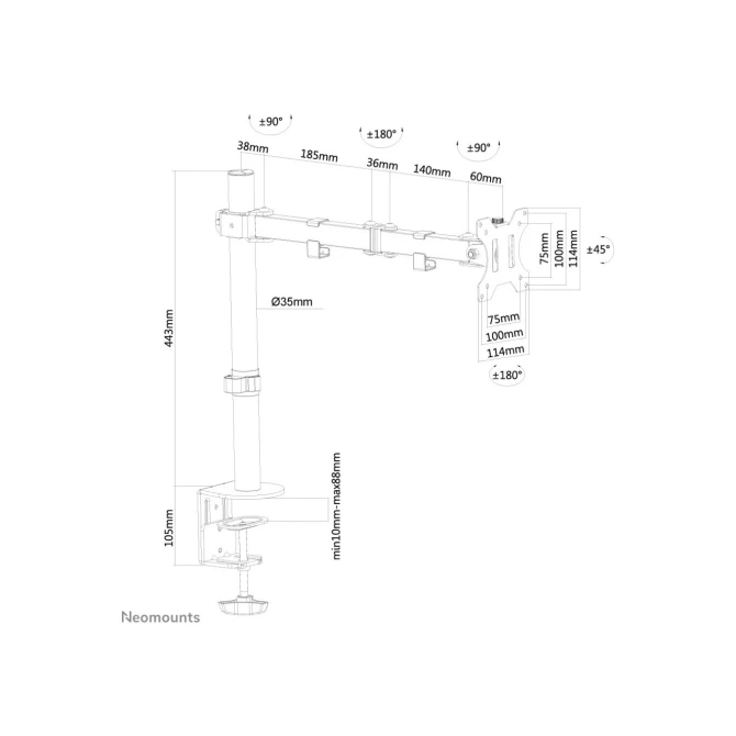 Neomounts by Newstar monitor bureausteun